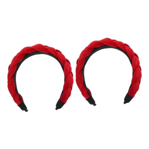 minkissy 2St Stirnband drehen Haarband Haarreifen rotes Bandana-Stirnband Tiara Haargummi geknotetes Stirnband geknotete stirnbänder für mädchen binden Kopfbedeckung Gepolstert e5 von minkissy