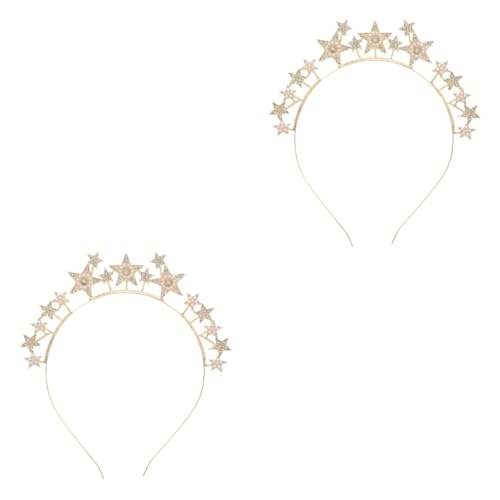 minkissy 2St Strass-Stirnband Haarschmuck Haarband Stirnband für Damen festliche Kopfbedeckung Göttin Accessoires für Frauen Hochzeitsstirnbänder für die Braut dreidimensional Legierung von minkissy