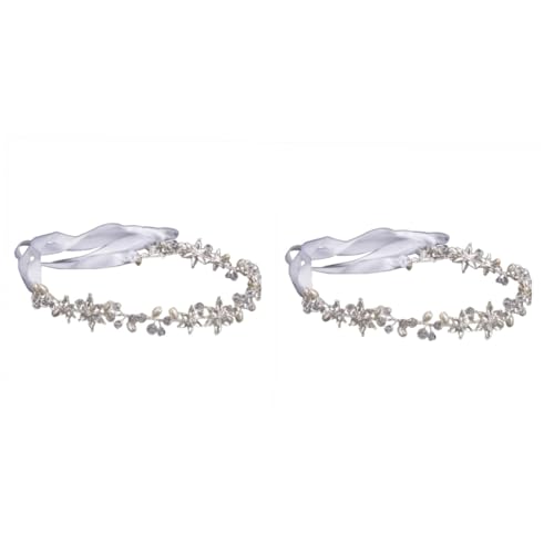 minkissy Braut Stirnbänder 2St haarschmuck die Blumen Kopfbedeckung weiche Kette Stirnband Mädchen Brautkopfschmuck Für Die Hochzeit von minkissy