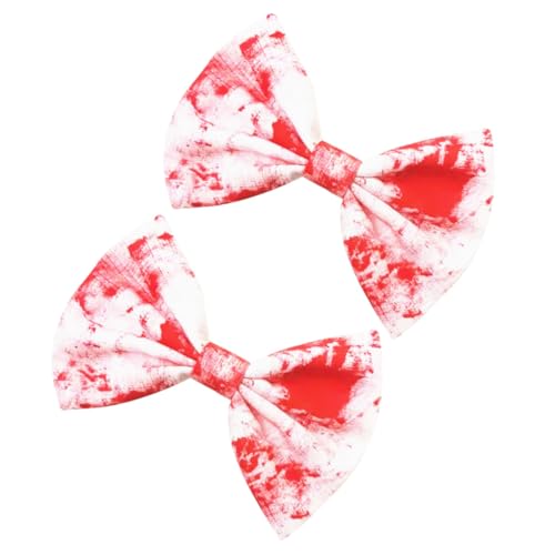 minkissy Gothic Schleife Haarspange Blutige Bedruckte Haarnadel Modische Schleife Haarspange Halloween 2er Pack von minkissy