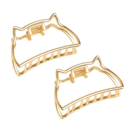 minkissy 2stücke Griffclips Katzen-design Pferdeschwanzclips Kieferclips Haarschmuck Für Frauen Mädchen Einfach Zu Bedienen Ausgehöhlte Haar-accessoires von minkissy