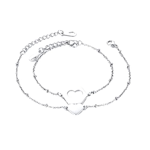 minkissy 2stücke Romantische Liebhaber Schmuck Armbänder Aus Edelstahl Kreative Mode Armreife Für Frauen Mädchen Geschenkideen Zum Valentinstag Geburtstag Hochzeit von minkissy