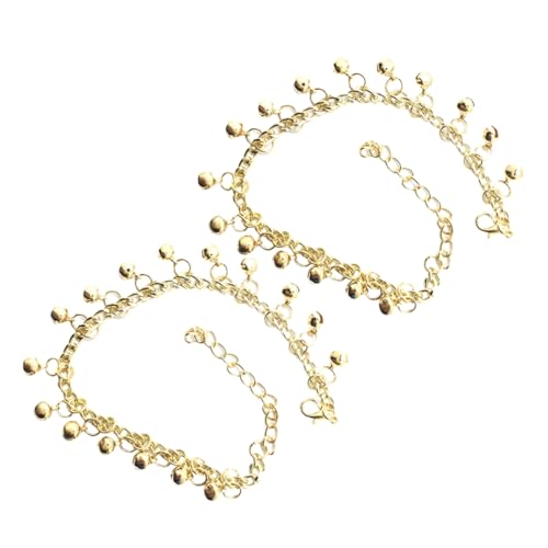 2Stücke Damen Fußkettchen mit Glocken Verstellbar Sommerlicher Knöchelschmuck Robustem Strand Poolausflüge Modisches Accessoire für Jede Gelegenheit von minkissy