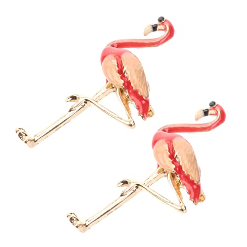 minkissy 2Stücke Flamingobrosche Legierung Kreative Kleiderpin für Frauen Anstecken an Jacken Mänteln Kleidern Rot von minkissy