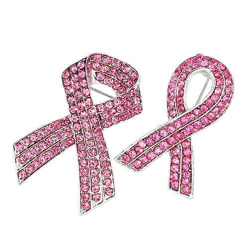 minkissy 2Stücke Frauen Brosche für Brustkrebsbewusstsein Pin im Ribbon Design Charity Event Schmuck Handwerkskunst Unterstützung und Entschlossenheit Zeigen von minkissy