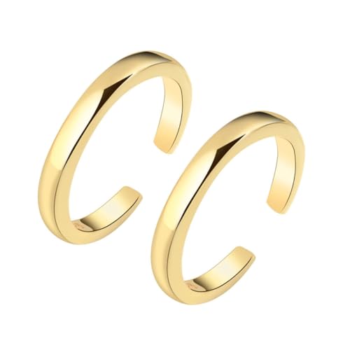 minkissy 2stücke Offener Ring Für Damen Zehenring Verstellbarer Ring Aus Hochwertigem Material Schmuck Für Frauen Und Teenager von minkissy