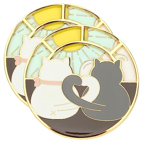 minkissy 2Stücke Katzenbrosche Rotierende Tierbrosche Pin für Damen Kreative Schalbrosche Accessoire für Mantel Schal Kragen von minkissy