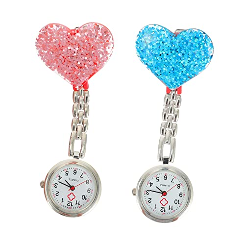 minkissy 2stücke Krankenschwester-taschenuhr Hängende Krankenschwester-Uhr Kreative Frauen-Clip-Uhr Taschenuhr Mit Einzigartigem Design Für Langzeitgebrauch von minkissy