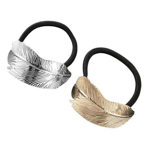 minkissy 2stücke Metall-haarbänder Design Für Damen Elastische Haargummis Für Pferdeschwanz Und Hochsteckfrisuren Haarzubehör Für von minkissy