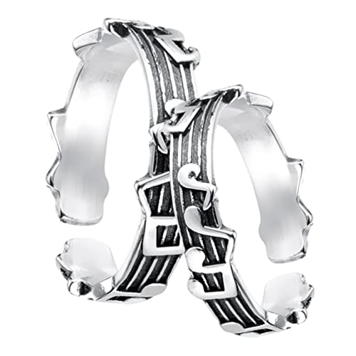 minkissy 2Stücke Teiliges Musiknotenring Verstellbare Ringe aus Kupfer Schmuckgeschenk für Männer und Frauen Valentinstag Verlobung oder Alltag von minkissy