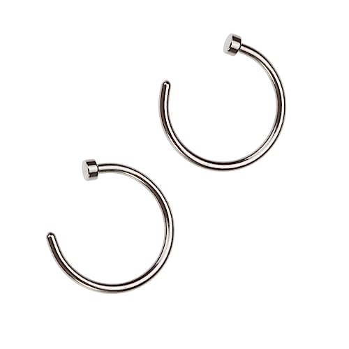 minkissy 2stücke Nasenring Aus Chirurgenstahl Offen Nasenpiercing Für Damen Und Herren Hochglanzpoliert Silberfarben Unisex Nasenpiercing Sicher Zu Tragen von minkissy
