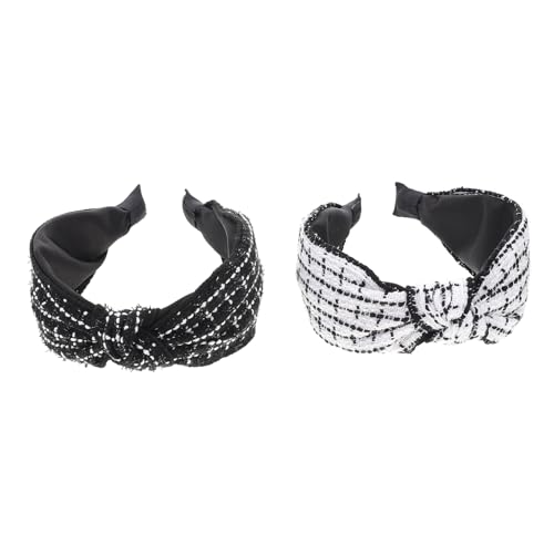 minkissy 2 Stück Kariertes Haarband Rutschfeste Haarspange Für Haare Haarschmuck Für Frauen von minkissy