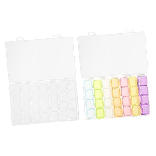 minkissy Nailart-etui-organizer Mit 28 Fächern 2 Sets Durchsichtiger Aufbewahrungsboxen Aus Kunststoff Für Maniküre-zubehör Modisch Und Platzsparend von minkissy
