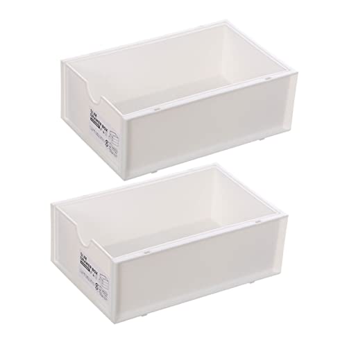 minkissy 2er Set Stapelbare Mit Schubladen Multifunktionale Organizer Für Schreibtisch Kosmetik Und Bürobedarf Weiße Aufbewahrungslösung von minkissy