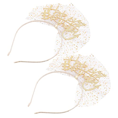 minkissy 2pcs Geburtstag Stirnband Damen Stirnbänder Make-up Haarband Tiara für Mädchen Geburtstag Haarband Requisiten Sparkle Stirnband Mädchen Tiara Geburtstag Haarbänder Party Haar Hoops Party von minkissy