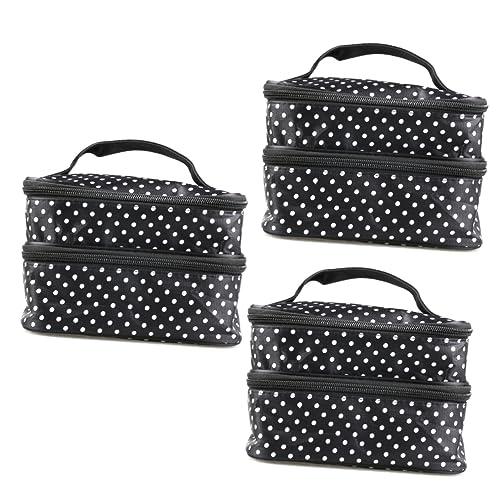 minkissy 2pcs Kosmetiktaschen für Frauen Damen Kulturbeutel Kulturbeutel für Frauen Make-up Tasche Kosmetiktasche Frauen Kosmetiktasche Lagerung Miss Wash Bag, Schwarz x 3 Stück., mediumx3pcs, Auto von minkissy