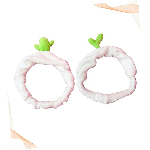 minkissy 2pcs Mädchen Hijab Mode Stirnbänder Spa Stirnbänder für Mädchen Waschen Spa Dusche Stirnbänder Make-up Stirnband Sport Haarband Plüsch Stirnband Kaktus Haar Ring Kopfbedeckung Japanische von minkissy