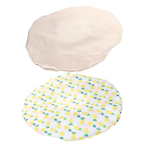 minkissy 2pcs shower cap reusable large shower cap for women shower cap large reusable shower cap showercap hair shower cap hair shower cap shower caps pineapple baking oil Miss lining eva von minkissy