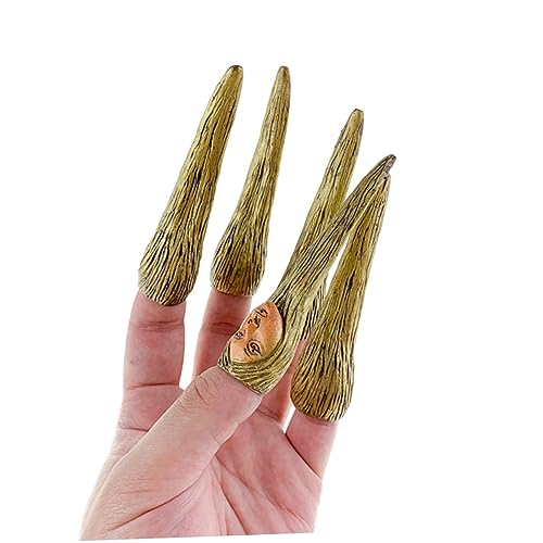 minkissy 2sätze Halloween Fake Nails Set Teiliges Set Mit Gelben Fingernägeln Für Cosplay Und Partys Gruselige Fingernagel-klauen Für Erwachsene Für Halloween-dekoration Und von minkissy