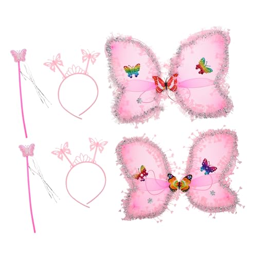 minkissy 2sätze Mädchen-performance-kleid Mit Flügelkleid-requisite Cosplay Inklusive Feenstab-requisite Für Geburtstage Schulveranstaltungen Und Festkostüme von minkissy