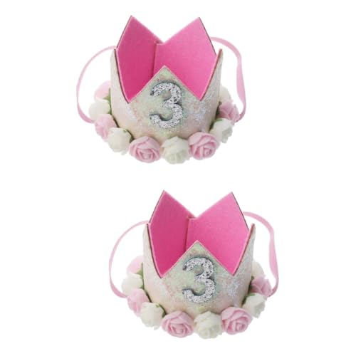 minkissy 2st Baby Krone Haarschmuck Für Kinder Blumenstirnbänder Für Babys Haargummis Für Babys Prinzessin Tiara Kopfbedeckung Geburtstagsmädchen Geburtstagshut Dekorativer Kopfschmuck Eva von minkissy