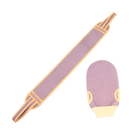 minkissy 2st Badewannenset Zurückziehen Peeling-badetuch Körperpeeling Körpertücher Fäustlinge Peeling-badehandschuhe Wäscher Duschwaschlappen Luffa Polyester Badeset Violett Haushalt von minkissy