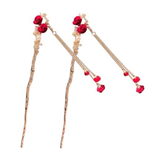 minkissy Rosen-haarstäbe Für Frauen Haarstäbchen Vintage-blumen-design Haar-accessoires Für Dutts von minkissy