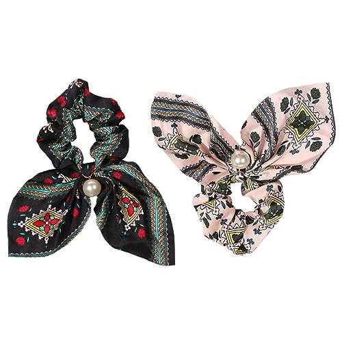 minkissy 2 Stücke Rot Haar Scrunchie Bowknot Haarband Party Haar Krawatte Zubehör Für Mädchen von minkissy