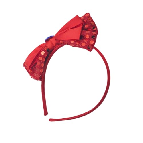 minkissy 2st Große Rote Schleife Für Haare Weihnachtsstirnbänder Für Kleine Mädchen Weihnachtskopfschmuck Pailletten-haarschleifen Stirnband Mit Roter Knotenschleife Kind Süss Krawatte von minkissy