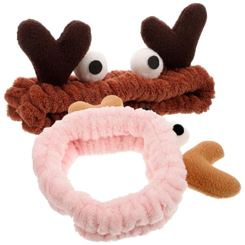 minkissy 2stücke Cartoon Stirnbänder Für Mädchen Gesichtwasch-stirnbänder Für Hautpflege Make-up Haarband Mit Gerundeten Kanten Für Ohrenkomfort von minkissy