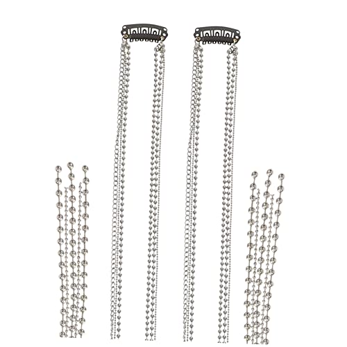 minkissy 2st Kette Haarnadel Bling Haarverlängerungen Geflochtene Clips Maschine Mit Haarschmuck Edelstein-haarstampfer Geflochtene Haarspangen Für Frauen Damen Seil Legierung Strasssteine von minkissy