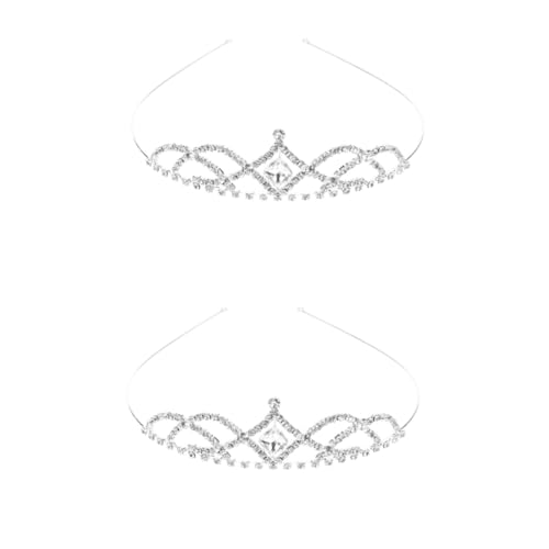 minkissy 2st Krone Stirnband Braut-tiara Tiara Für Frauen Brautkopfschmuck Für Die Hochzeit Hochzeitsdekoration Kristalldekor Weibliche Krone Hochzeit Braut Tiara Hochzeit Brautkrone Strass von minkissy