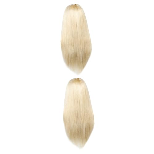 minkissy 2st Perücke Kopfbedeckung Synthetische Blonde Perücke Lace Front Cosplay-perücke Für Frauen Lacefront Perücken Party Perücke Fräulein Kleidung Glattes Haar Hochtemperaturdraht von minkissy