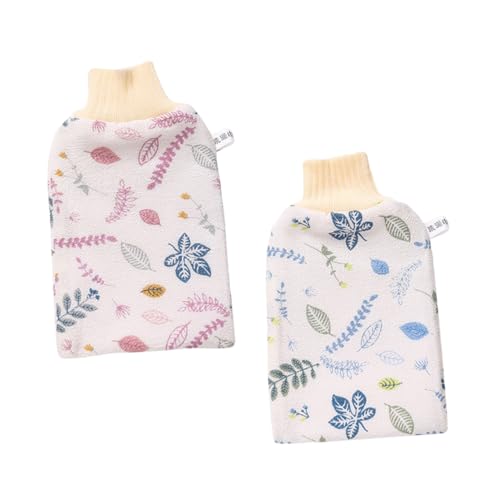 minkissy 2-teiliges Badehandschuh-set Peeling-handschuhe Badetuch-handschuhe Tragbare Duschhandschuhe Hautpflege-geschenkset von minkissy