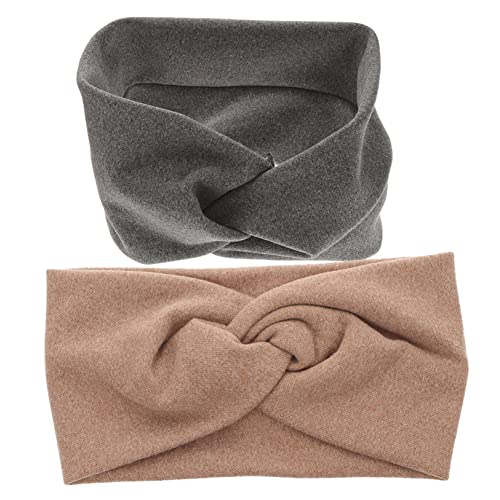 minkissy 2 Stück Breites Elastisches Knoten-stirnband Für Frauen Yoga-workout-stirnbänder Weiches Material Für Haarreifen von minkissy