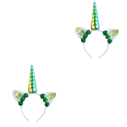 minkissy 2st Weihnachtsdeko Stirnbänder Haarschmuck St. Patricks Day Einhorn Haarbänder Flash-kostüm Kopf Boppers Partyzubehör Kopfschmuck Rosafarbene Haarreifen Yingschi Kleidung Stirnband von minkissy