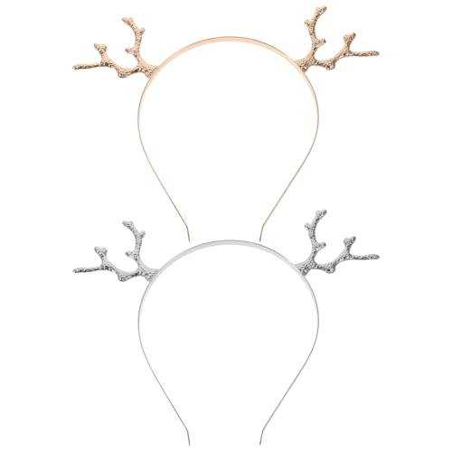 minkissy 2stücke Adorable Haarreif Mit Geweih Für Weihnachten Kreativer Cartoon Haarhoop Für Partys Als Haarschmuck Für Junge Mädchen Und Erwachsene von minkissy