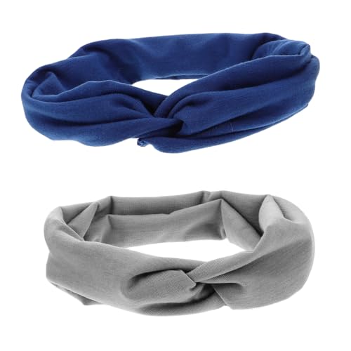 minkissy 2stücke Geknotetes Elastisches Stirnband Für Damen Breites Rutschfeste Yoga-haarband Für Workout Und Sport Atmungsaktiv Und Komfortabel von minkissy