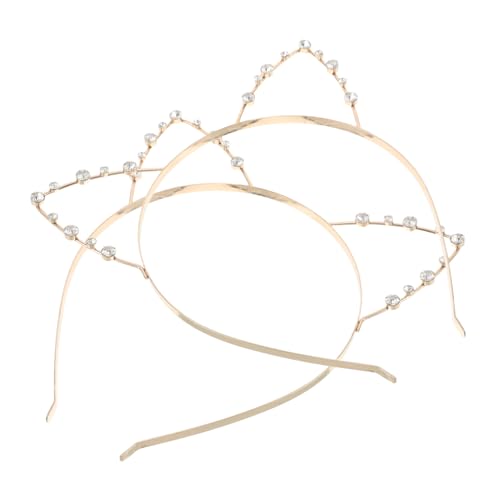 minkissy 2stücke Haarband Mit Katzenohren Glitzer-ohr-haarspangen Für Damen Cosplay-accessoires Verspieltes Stirnband Für Partys Und Täglichen Gebrauch von minkissy