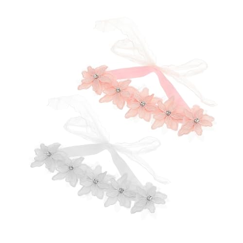 minkissy 2stücke Haarband-set Mit Spitzen-blumen-stirnbändern Haar-accessoires Für Mädchen Foto-requisite Für Frühling Und Sommer Atmungsaktiv Und Geeignet Tage-feiern von minkissy