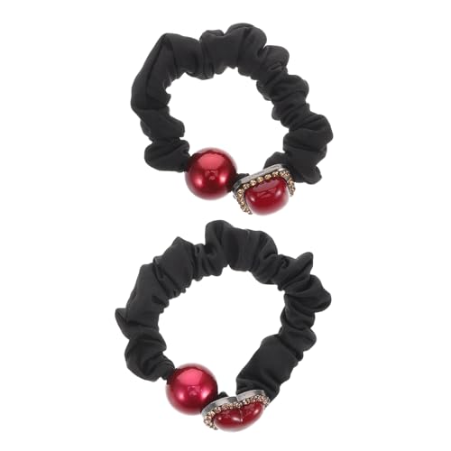 minkissy 2stücke Haargummi-set Mit Herz Und Quadratmotiv Zum Binden Von Dutts Und Pferdeschwänzen Haarschmuck Für Frauen Und Mädchen Elastische Kopfbedeckungen Zum Haarstyling von minkissy