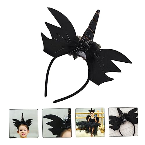 minkissy 2stücke Haarreif Schwarz Halloween Fledermaus Einhorn Stirnband Haarband Kopfbedeckung Party Accessoires Kostüm Requisiten Für Festival Fest von minkissy