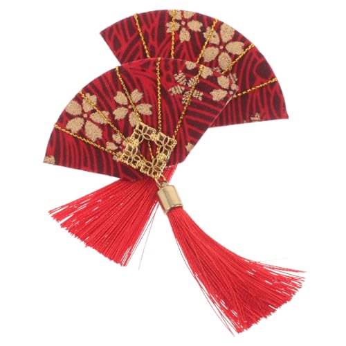 minkissy 2stücke Haarschmuck Für Pelzige Mädchen Kawaii Haarspangen Mit Quasten Haarklammern Im Chinesischen Stil Süße Klammern Zum Neujahr Japanischer Schmuck Für Blumenmädchen von minkissy