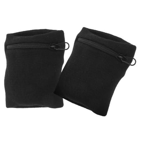 minkissy 2stücke Handgelenk-geldbörse Mit Reißverschluss Schweißabsorbierendes Armband Für Damen Und Herren Leicht Und Funktional Für Laufen Training Und Sport von minkissy