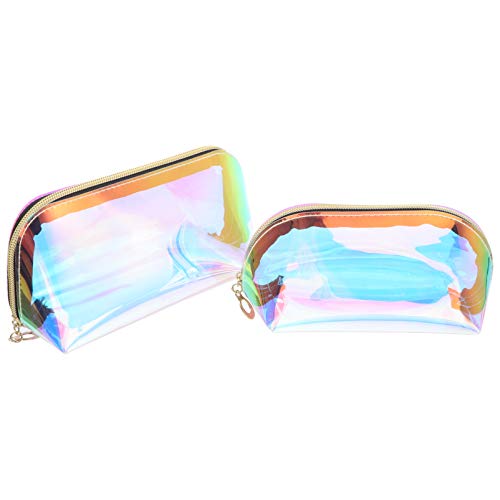 minkissy 2stücke Holografische Schminktasche Mit Metallreißverschluss Wasserdichter Kosmetikbeutel Für Reisen Organizer Für Beautyartikel Und Kleine Utensilien Schillerndes Design Aus TPU-m minkissy 2stücke Holografische Schminktasche Mit Metallreißverschluss Wasserdichter Kosmetikbeutel Für Reisen Organizer Für Beautyartikel Und Kleine Utensilien Schillerndes Design Aus TPU-m von minkissy