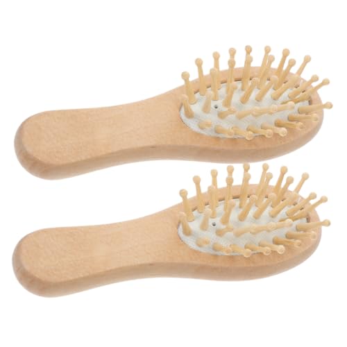 minkissy 2stücke Holzhaarbürste Mit Breitzahnigem Friseurkamm Und Massagefunktion Für Haartypen Tragbar Für Nasses Und Trockenes Haar Geeignet Für Frauen Männer von minkissy