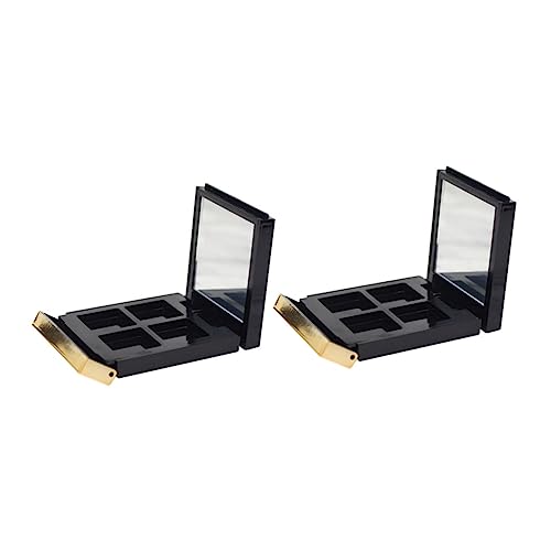 minkissy 2stücke Lidschatten Boxen Mit Goldrand Leere Kosmetik Organizer Für DIY Make-up Tragbar Für Zuhause Reisen Und Für von minkissy