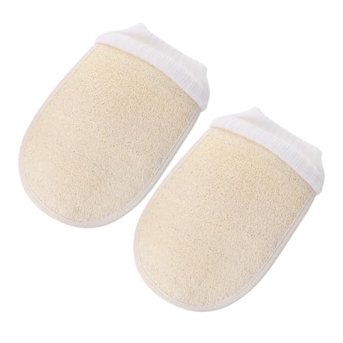 minkissy 2stücke Luffa Dusche Handschuhe Körper Peeling Handschuhe Badezubehör Rückenschrubber Peeling-badetuch Badeschrubber Bade-körperschrubber von minkissy