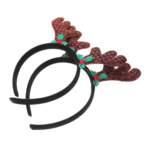 minkissy 2stücke Lustige Rentiergeweih Haarreif Weihnachts-haarband Für Frauen Leicht Tragbar Für Cosplay Partys Und Foto-requisiten von minkissy