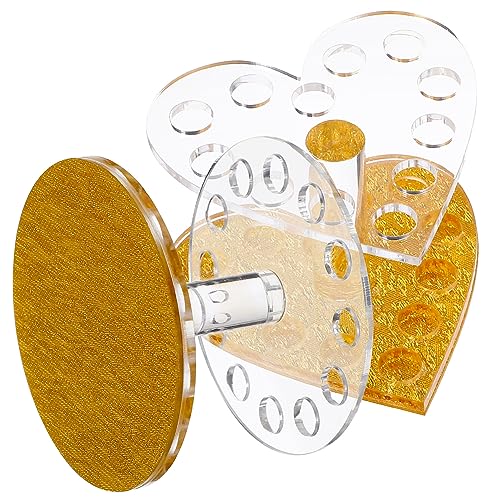 minkissy 2stücke Nagelbürstenhalter Herz Und Rundform Nagelkunst-organizer Mit Mehreren Löchern Für Kosmetik Und Make-up-pinsel Für Nagelstudio Und Zuhause von minkissy